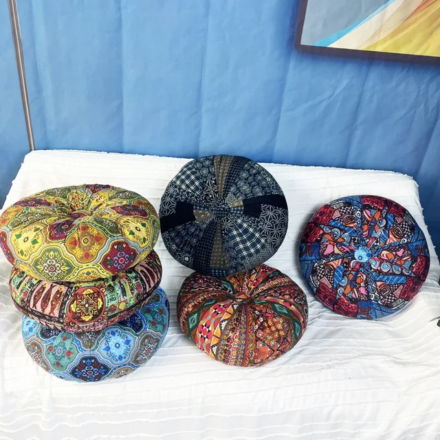 Cojin Redondo Cojín De Meditación Con Mandala, Tapete De