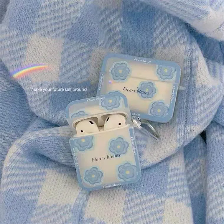 INS Blue Flower Earphone Case for AirPods