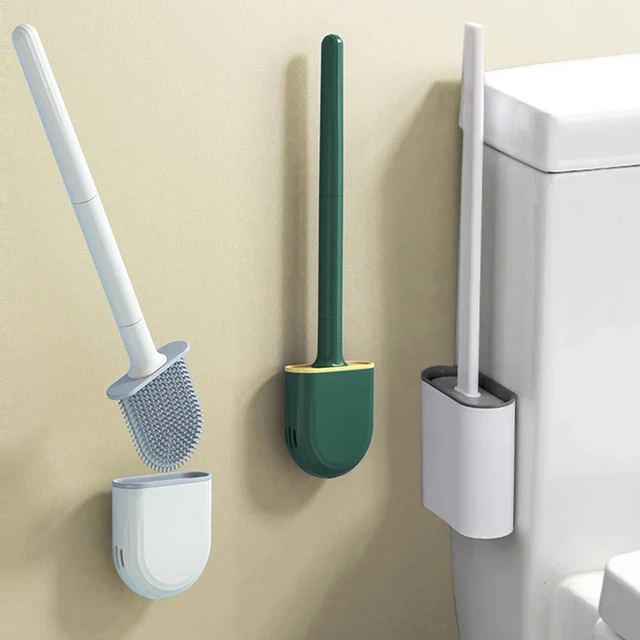 Soap Dispensing Toilet Brush with Holder TPR Silicone Long Handled Cleaning  Brush Wc Toilet Brushes Bathroom Accessories - AliExpress