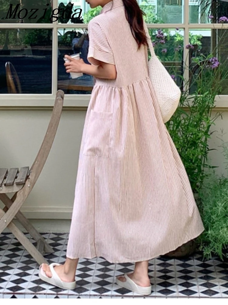 

Платье-рубашка женское длинное в полоску, Свободный Повседневный однобортный хлопковый льняной сарафан-макси, подчеркивает индивидуальность