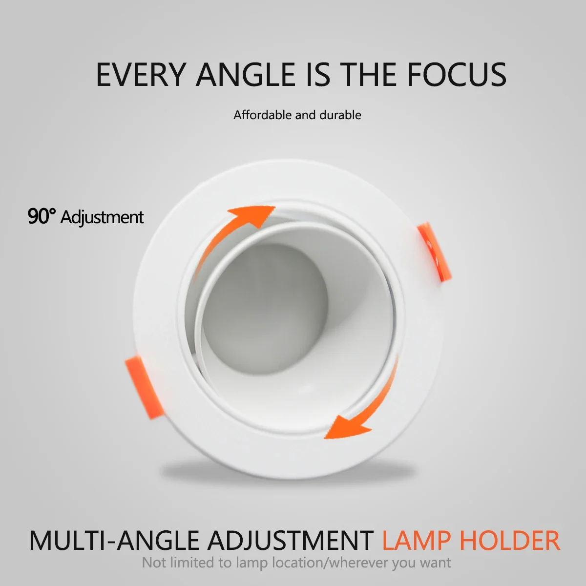 Description Picture 3 of item5/10/20pcs 9W LED Downlight GU10 Ceiling Spotlights Energy Saving 90degree Angle Adjustable Rotating AC220V 120V Indoor Lighting