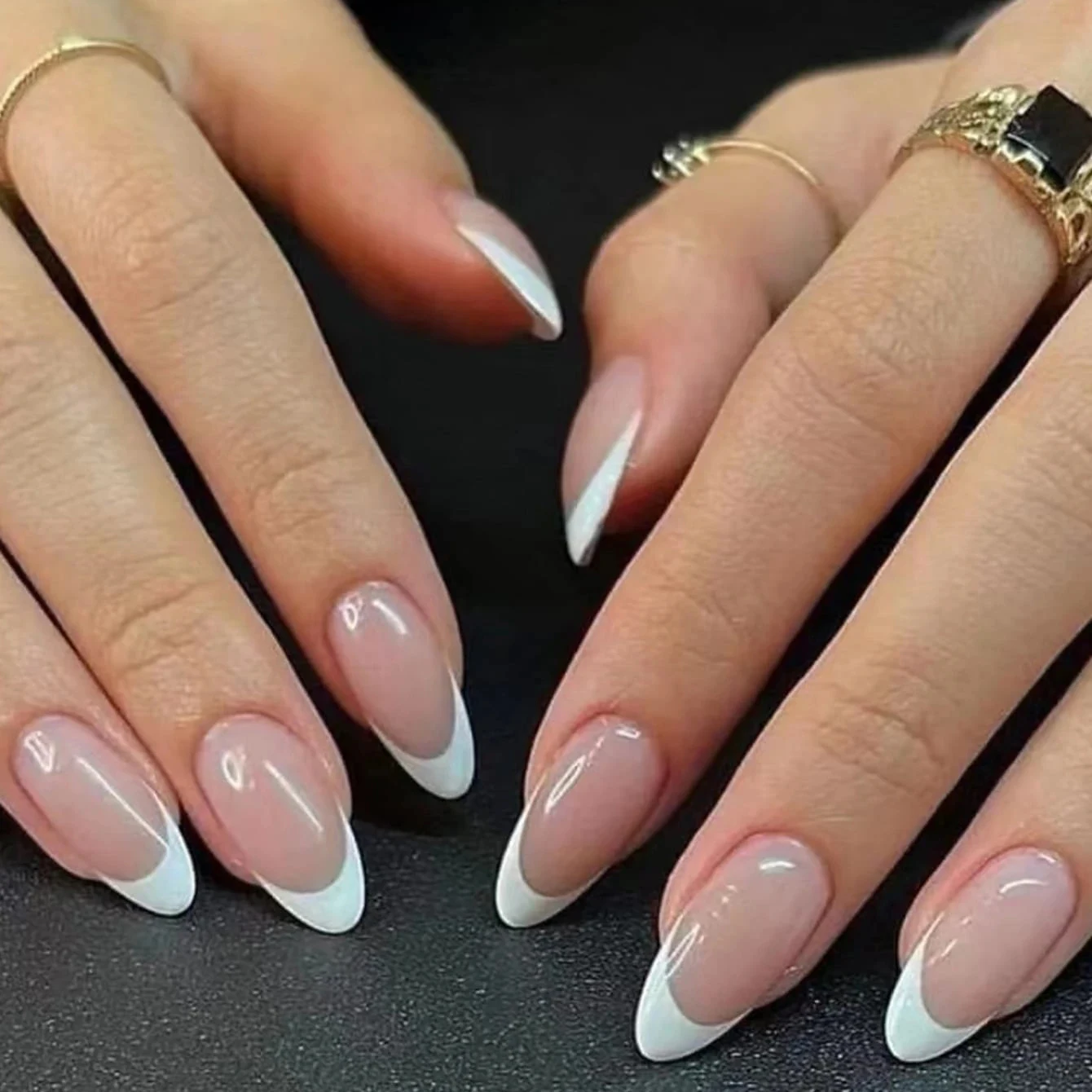 24 Stück/Set kurze, quadratische Kunstnägel für Frauen, süße Braut-Herz-weiße French-Tips, künstliche Nägel, Y2K, zum Aufkleben, falsche Nägel, Zubehör – Detail 36