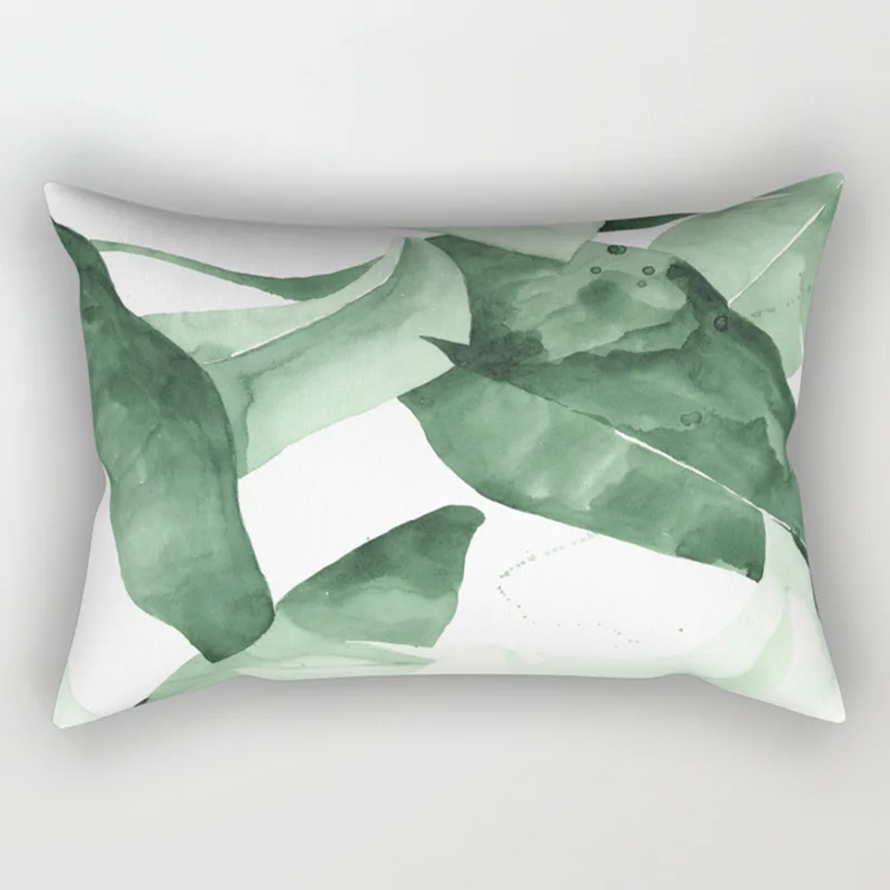Red Maple Leaf Tropical Plants Flowers Leaves Pillow Covers High Quality Short Plush Velvet Rectangle  Pillow Cases Four Sizes 4