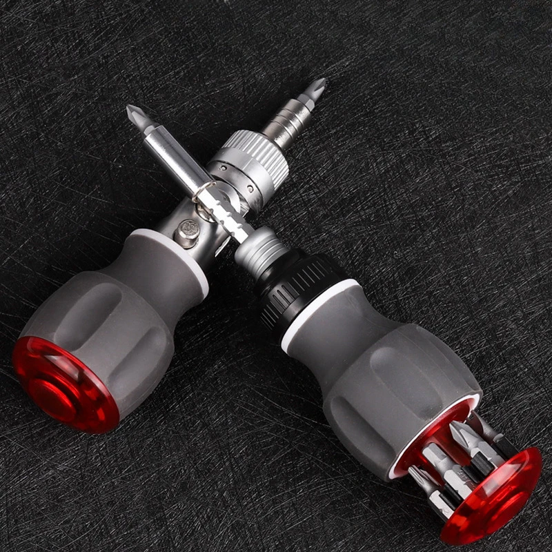 Compact 8-in-1 Adjustable Multifunctional Ratchet Screwdriver Set