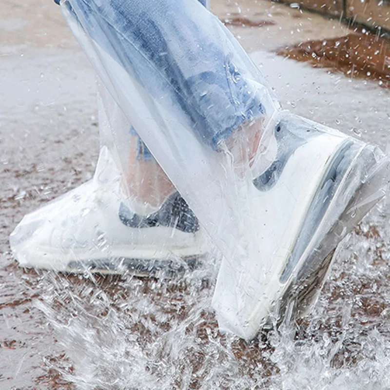 Shoe Covers 10PCS Blue White Rain Shoe Covers Disposable Plastic Waterproof Rain Shoe Covers Portable Tools Traveling in Rainy Days