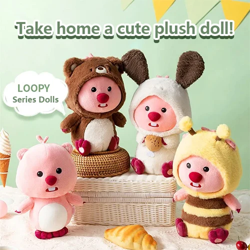 Kawaii Little Penguin Pororo Animated Little Beaver Loopy Cute Doll Pillow Girl Ruby Doll Peluche Regalo Per Bambini Miniso