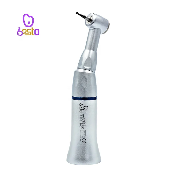 

Equipment Push Button Contra Angle den tal Low Speed Handpiece E type 1:1 Blue Ring Compatible for 2.35mm Bur