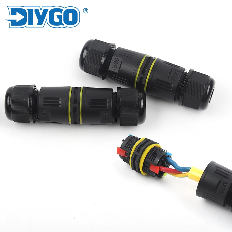 M20-2/3P wasserdichter Steckverbinder 5–12 mm Push-In mit Hebel-Spleißanschluss, Schnellanschluss, Anschlussdose, IP68, Außendraht-Stecker