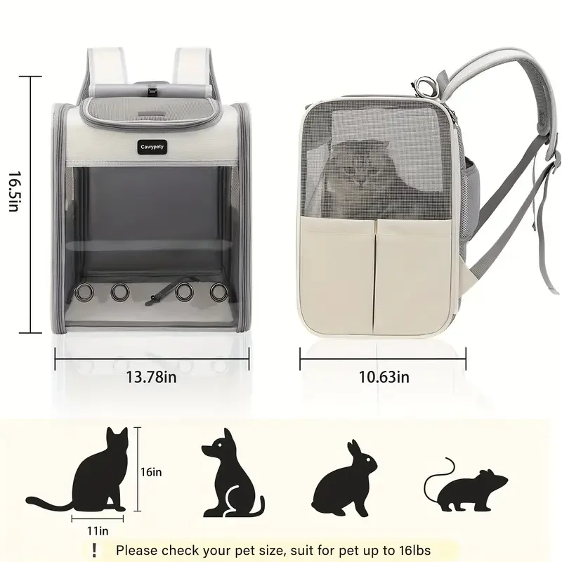 Manufacturer Supplies Cat Bags Carrying Pet Backpacks Portable Transparent Large Space Cat Supplies Breathable Window Backpack