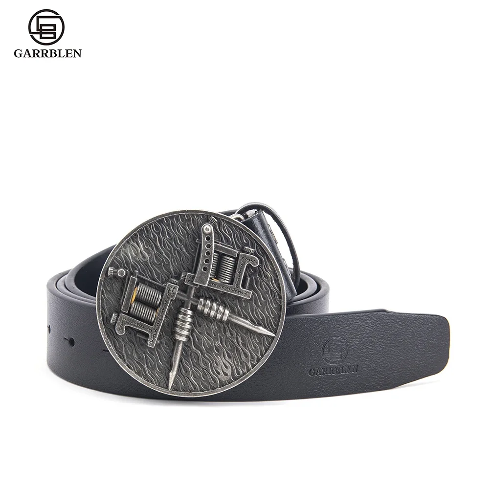 

Garrblen Men's Designer Belt Luxury Brand Classic High Quality Vintage Genuine Waistband Leather Belts Beltsretro Male Jean