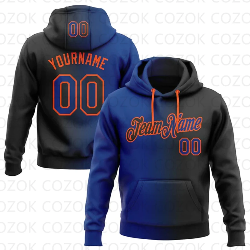 Customized Hoodie Blue Black Colour Splicing Jersey 3D Printed  Unisex Pullovers Hoodie Casual Sweatshirts