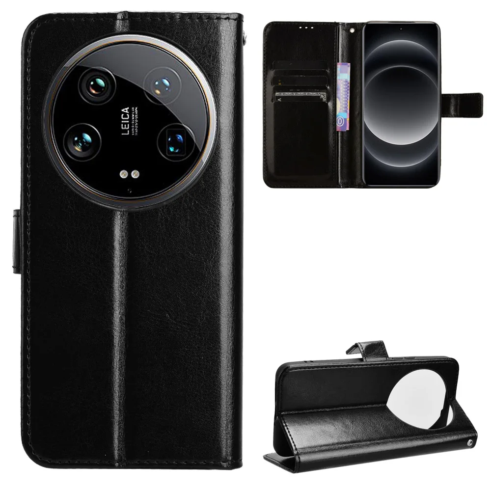 Per Xiaomi 14 Ultra Luxury Leather Flip Wallet Phone Case Muslimah Case Stand Function Card Holder 5G