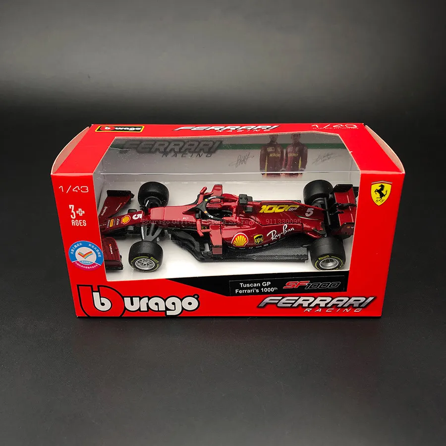 2020 Ferrari Bburago 1:43 F1 SF1000 #5 Sebastian Vettel #16 Charles Leclerc Alloy Car Die Cast Car Model Toy Collection Gift