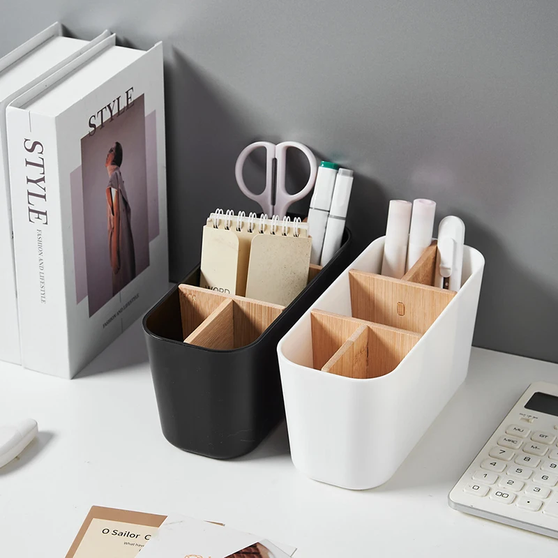 Bamboo Electric Toothbrush Holder Razor Makeup Brush Storage Box Toothpaste Toothbrush Stand Bathroom Bedroom Desktop Organizer 5