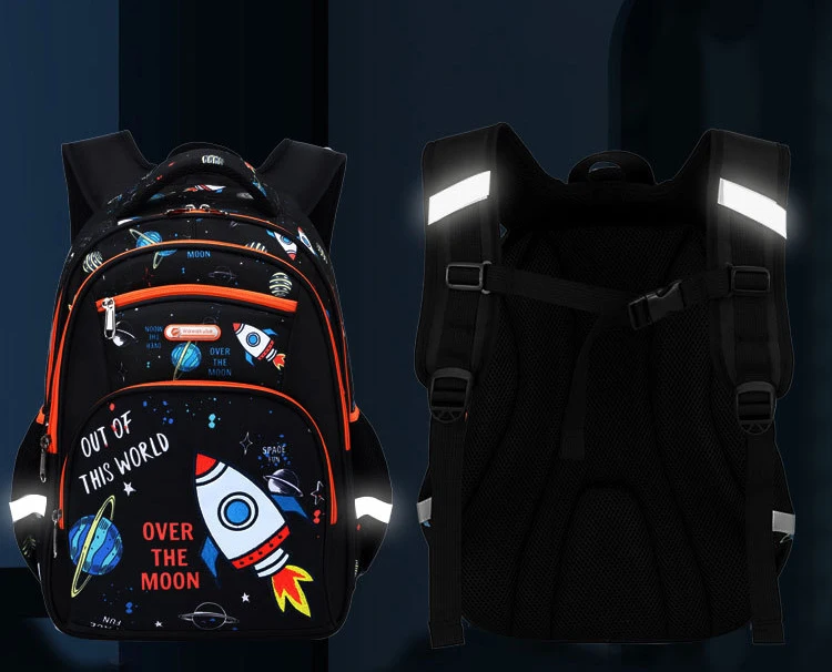 Football backpack Black variant side view and strap detail