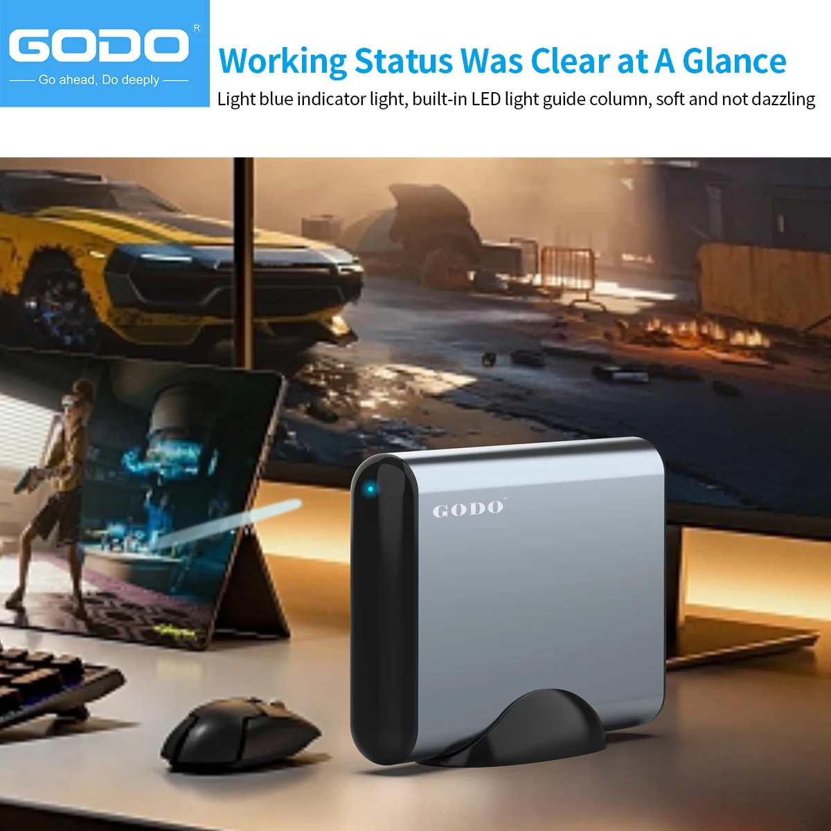 GODO External Hard Drive Enclosure 3.5 inch for 2.5 3.5 SATA HDD SSD,USB 3.0 to Aluminum Hard Drive Dock Case with Stand 18TB