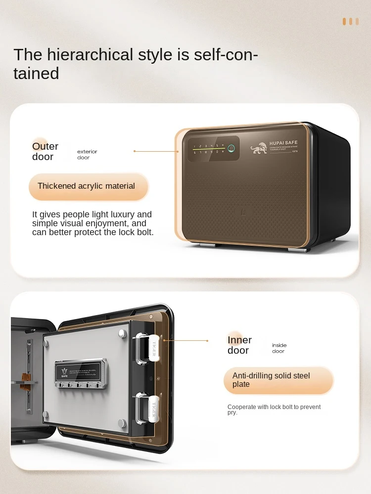 Fingerprint Safe Digital Safety Safe Box Password Anti-theft Fingerprint  Invisible Office Jewelry with Lock Alarm Cabinet