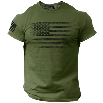 T-shirt da uomo da palestra per uomo T-shirt con stampa 3d bandiera USA T-shirt casual oversize a maniche corte Abbigliamento sportivo estivo Top Abbigliamento uomo