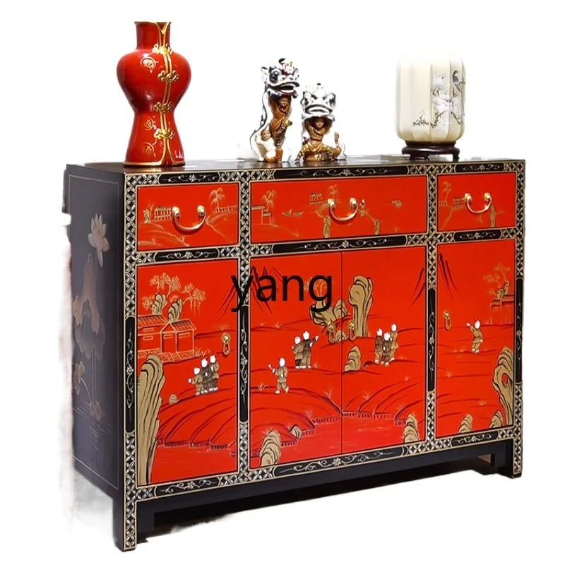 

L'm'm New Chinese Style Sideboard Cabinet Solid Wood Neoclassical Doorway Foyer Entrance Cabinet