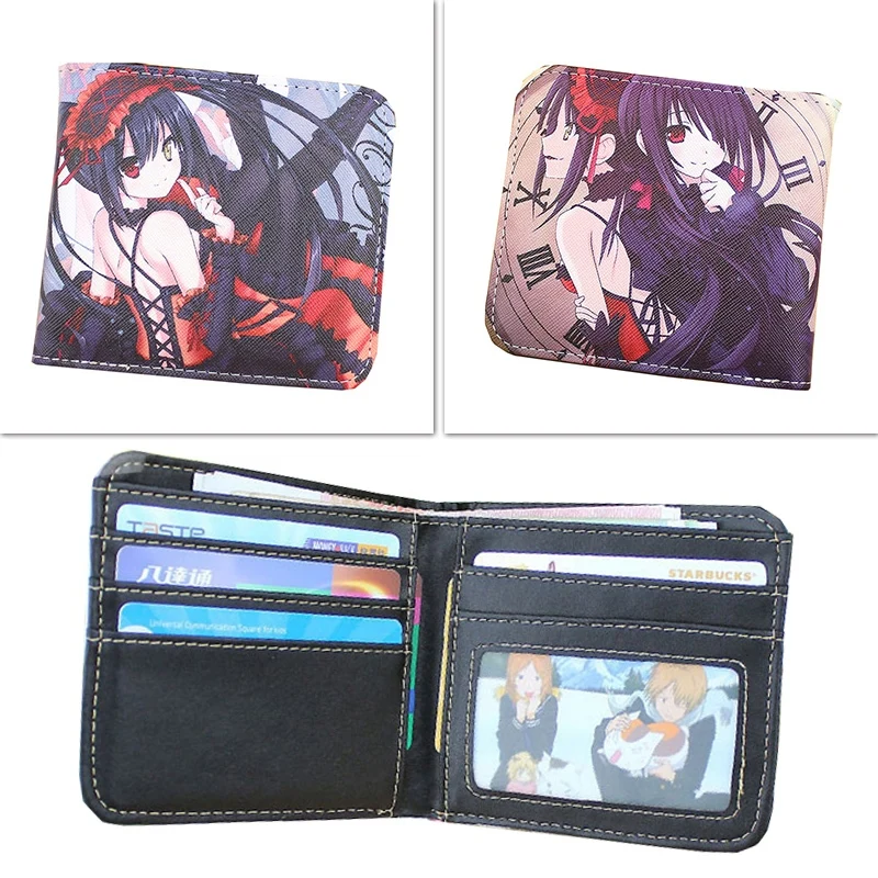 Anime Date ein Live Tokisaki Kurumi Herren Geldbörsen Frauen kurze Karten halter Geldbörse