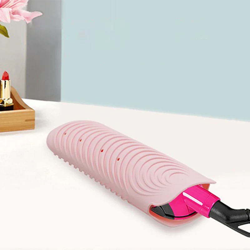 Hair Styling Tool For Curling Iron Hair Straightener Multi-function Non-slip Flat Iron Silicone Heat Resistant Travel Mat Pouch