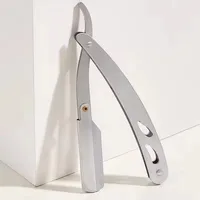 1/2/3 Rasoirs professionnels manuels pliants en acier inoxydable pour hommes, pour la coupe de la barbe 3