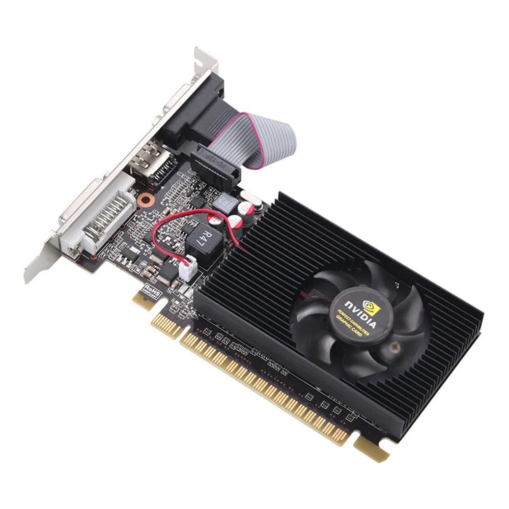 GT610 Graphics Card PCI-E 2.0 X16 64Bit GDDR3 1GB VGA DVI-I HD Video Cards for NVIDIA GeForce GT610 2G 64 Bit gaming card for pc
