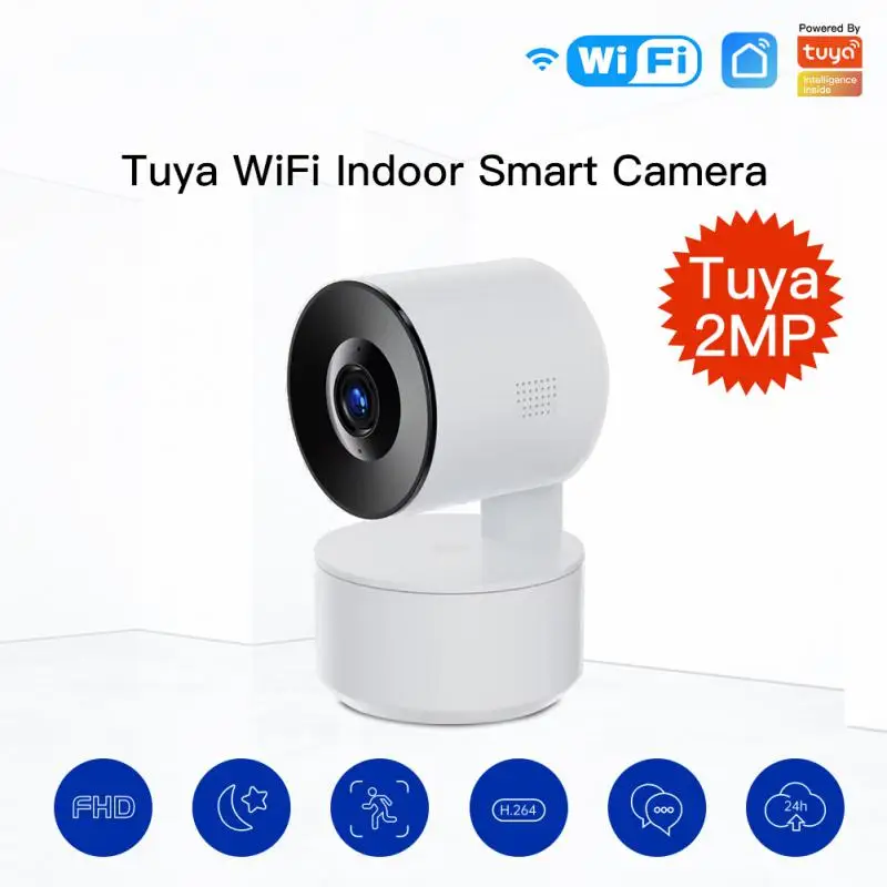 

PVC Tuya WiFi IP Camera 1080P HD Wireless Smart AI Tracking Security 2MP TF Card Cloud Storage Camera Human Motion Detection