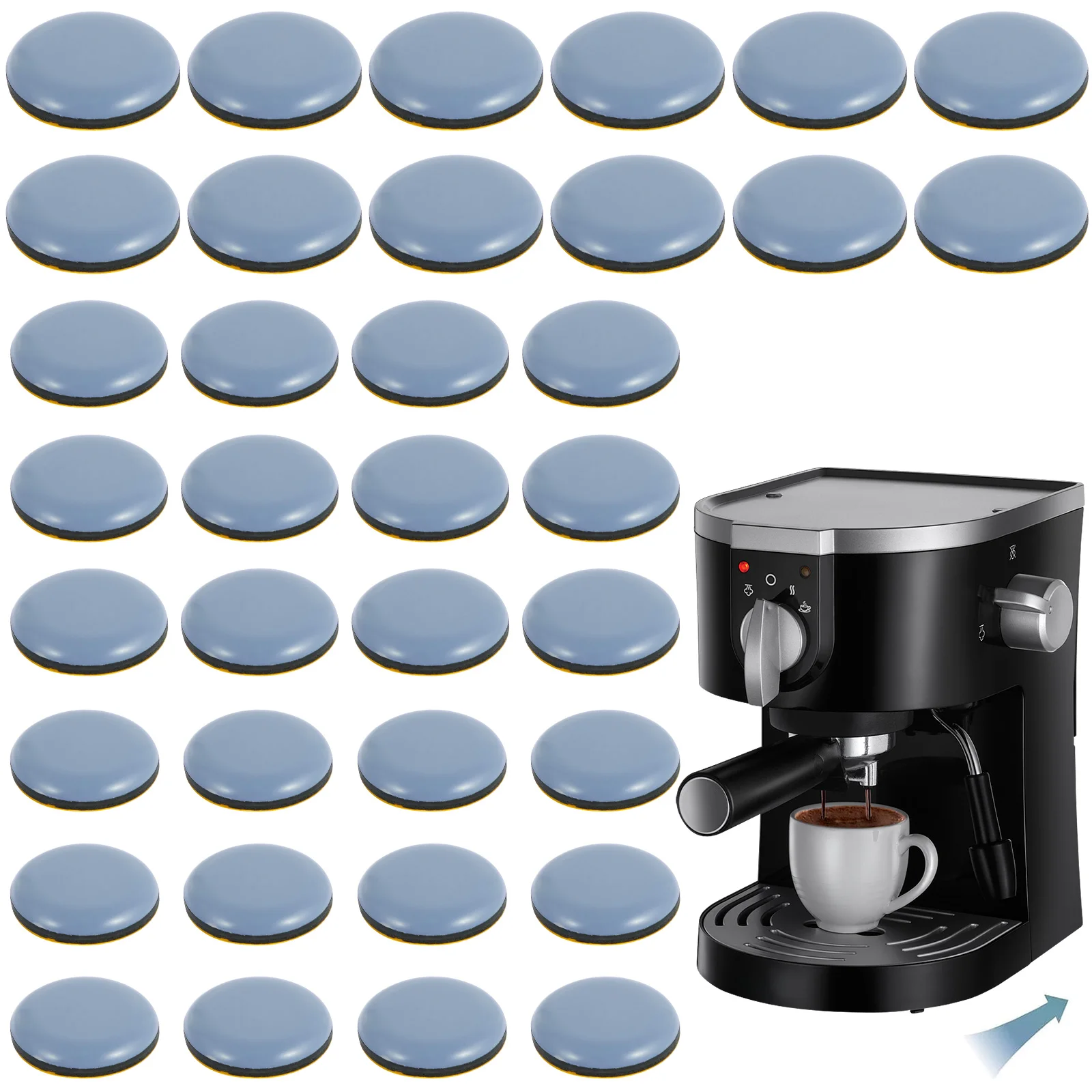 Furniture gliders 36Pcs 19/22/25mm Self Adhesive Chair Sliders Air Fryer Round Self-Stick Furniture Moving Pads