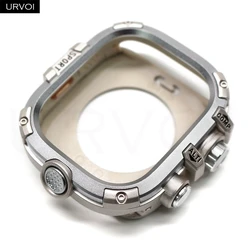 URVOI Waterproof Gshock Design Full Cover with Screen Protector - 49mm ultra 3 2 1 (Titanium Silver)