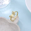 Amaxer for Women's Exquisite Hollow Butterfly Ring Gold Color Stainless Steel Fashion Ring Jewelry Party Friend Gift 6