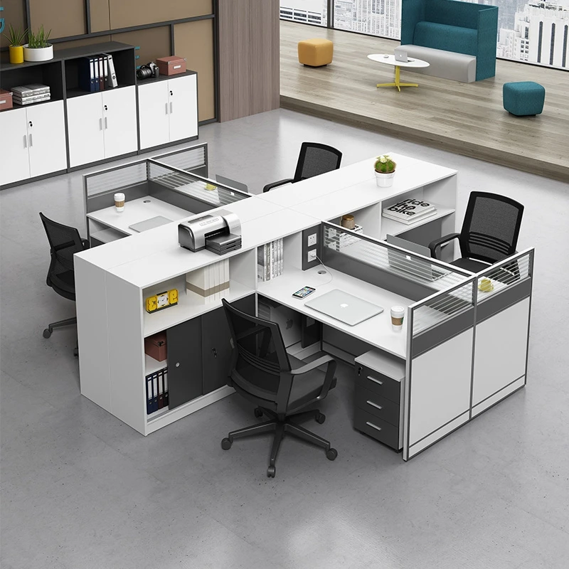 Bureau De Travail Staff Office Partition Desk Cubicle Workstation Commercial Office Furniture Modular Table And Chair Set