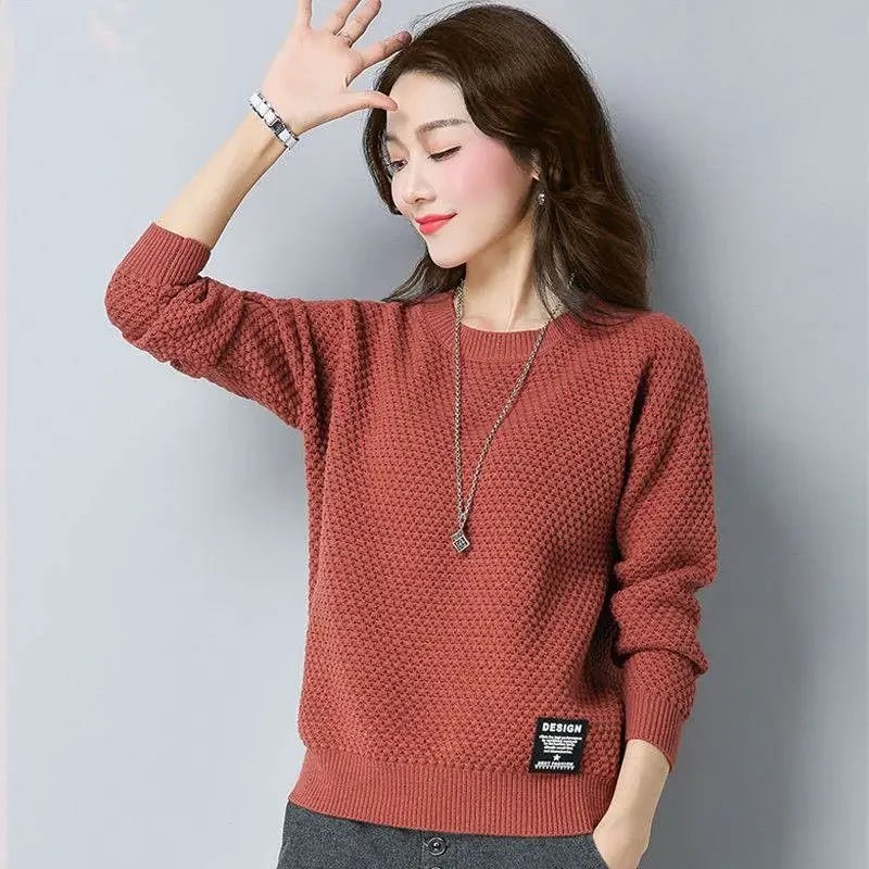 

Ladies Sweaters Round O Neck Red Pullovers Knitted Top for Women New Knitwear Sale Aesthetic Y2k Vintage Jumper Crochet 90s In