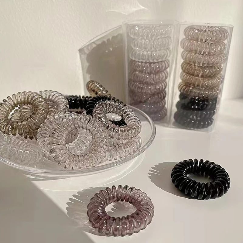9 PCS Women's Hair Accessories Rubber Hair Bands Girls Phone Cord Spiral Bands Cute Elastic Girls Rubber hair bands hair accessories