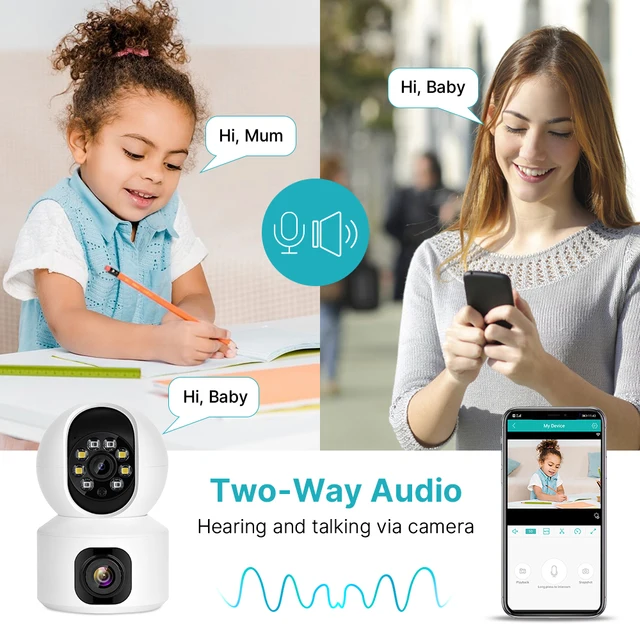 2K 4MP Dual Lens PTZ Smart WiFi Surveillance Camera Night Vision AI Auto Tracking Baby Monitor Wireless Surveillance IP Camera - Image 6