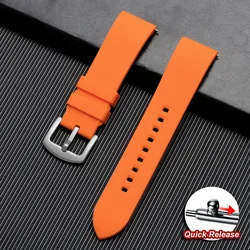 Quick Release Sports Waterproof Silicone Watchband - Universal Wristband in Multiple Sizes - 23mm (Orange)