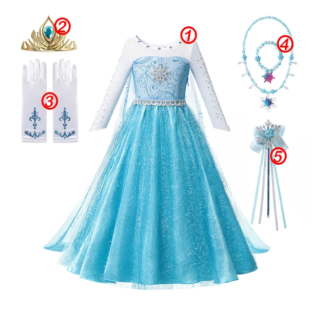 5PCS Elsa Dress Set1