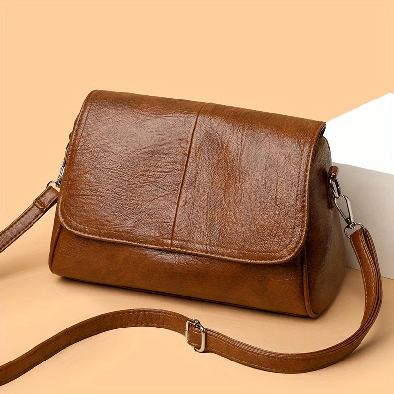 Vintage Handbag Crossbody Bag, Large Capacity Multi Compartment Shoulder Purse, Everyday & Formal Bag for Work, Travel, Shopping