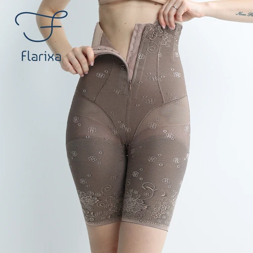 Flarixa 여성용 슬리밍 시스, 플랫 배 성형 팬티, 허리 트레이너, 바디 셰이퍼, 지퍼, 엉덩이 리프트, 배 조절, 반바지 코르셋 5
