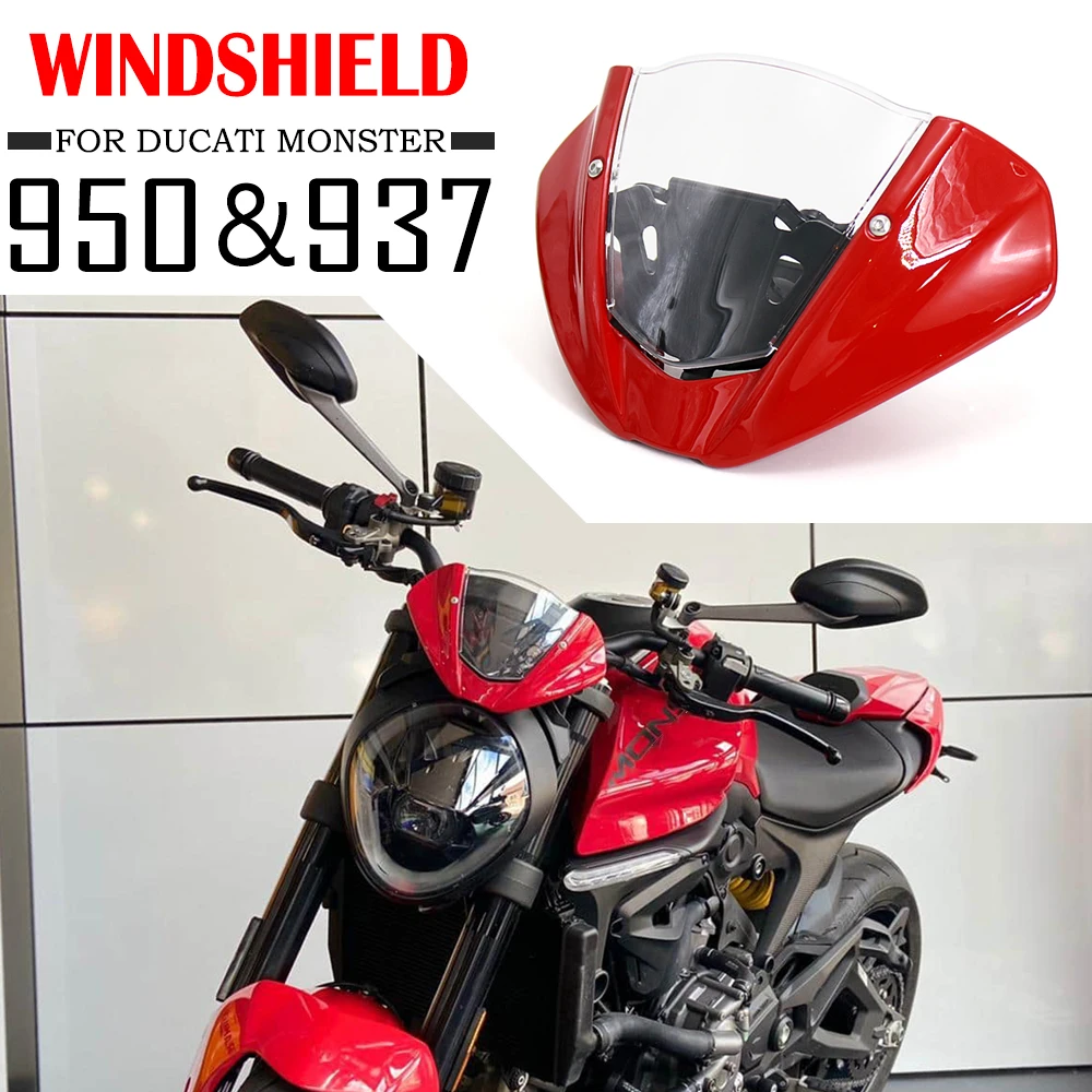 

New Accessories Monster950 Monster937 2021 2022 Motorcycle Windscreen Wind Deflector Windshield For Ducati Monster 950 937