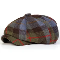 Unisex Retro Plaid Newsboy Caps Men British Painters Hats Spring and Autumn Berets Hip Hop Berets 3