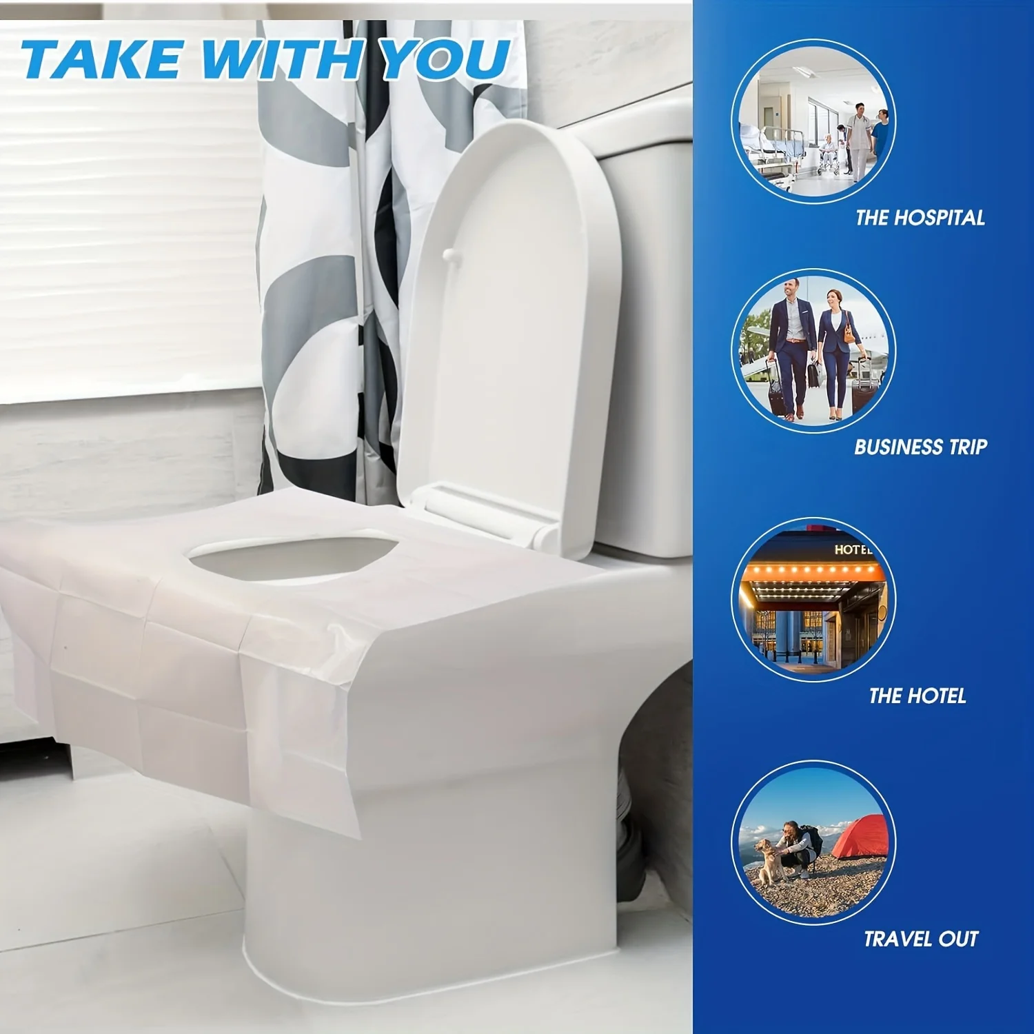50pcs Disposable Toilet Seat Covers Paper Flushable Paper For Public Restrooms Airplane Camping Travel Practical Accessories