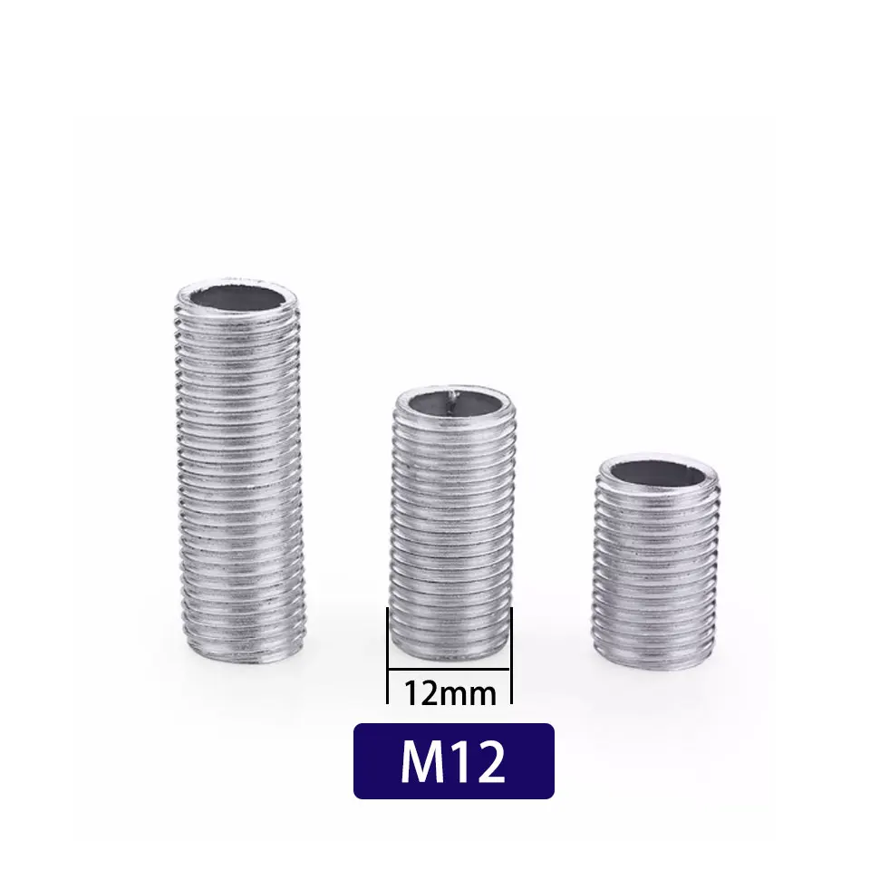 Thread Adapter 2pcs M6 M8 M10 M12 M14 M6 Full Teeth Hollow Tube 1.0mm Fine Teeth Rod Connection Tube Lamp Cap Connection Thread