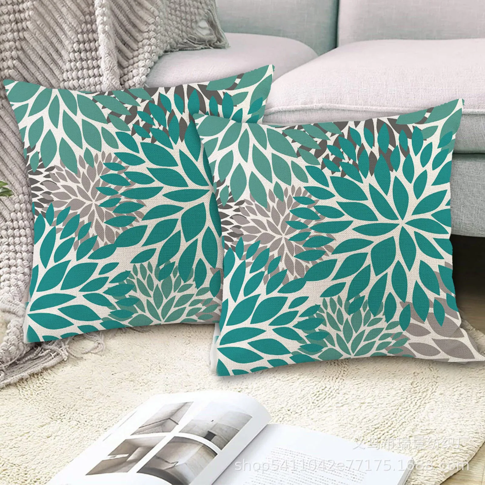 

Printed Pillowcase 45x45cm Square Pillow Case Modern Daisy Flowers Pillowcase For Home Decor Sofa Bed Decorative Cushion Cover