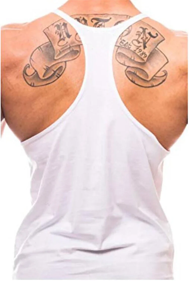 Gym Bodybuilding Stringer Y-back Tank Tops Summer Cotton Breathable Sleeveless T-shirts Mens Fitness Workout Muscle Clothing