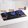 36" Bulit-in Tempered Glass Gas Cooktops 5 Italy Imported Sabaf Burners Stove Tops, 36 Inch, Black 3