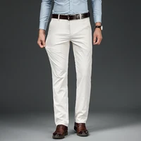 New 2024 Men's Bamboo Fiber Casual Pants Classic Style Business Fashion Khaki Stretch Cotton Trousers Male Brand Clothes 1