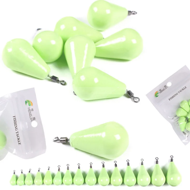 12G-150G Leuchtender Nachtglow-Köder Bleigewicht Olivenförmiger Jigging-Plattform-Angelhaken Meeresangeln Angelzubehör