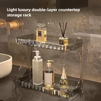 Desktop Bathroom Storage Rack Toilet Double Layer Cosmetics Storage Box Washstand Organizer Skincare Storage Rack Display Stand 2