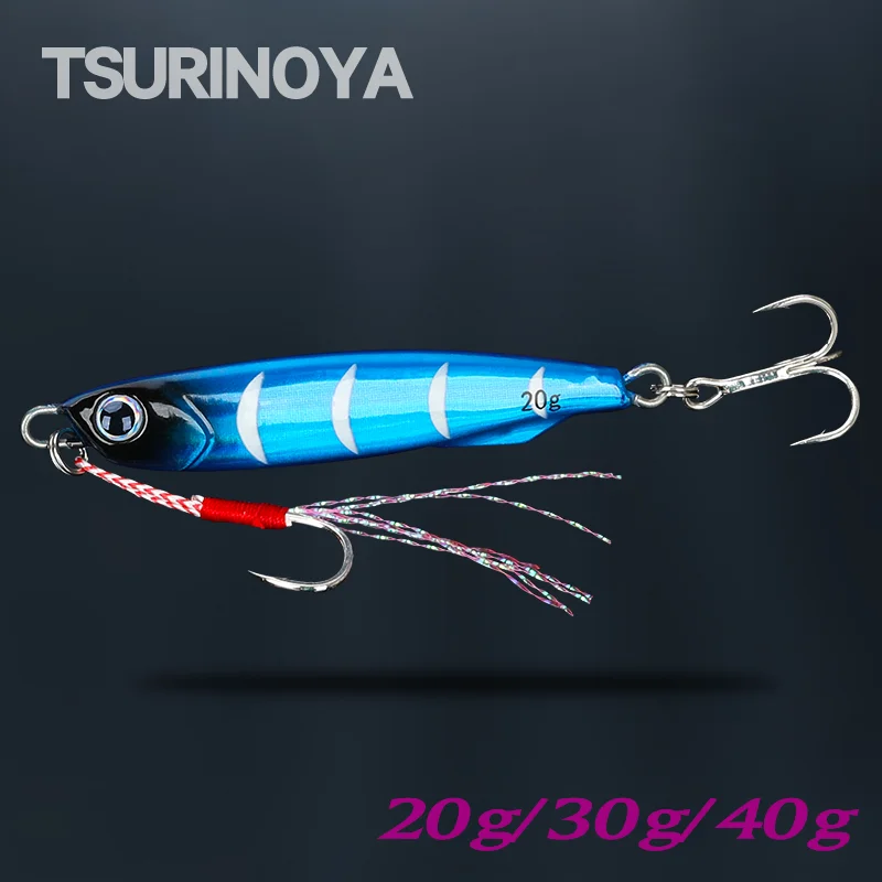 

TSURINOYA 20g 30g 40g Inshore Fishing Metal Jigging Lure BAYONET Long Casting Jig Fishing Lure Deep Diving Winter Lead Hard Bait